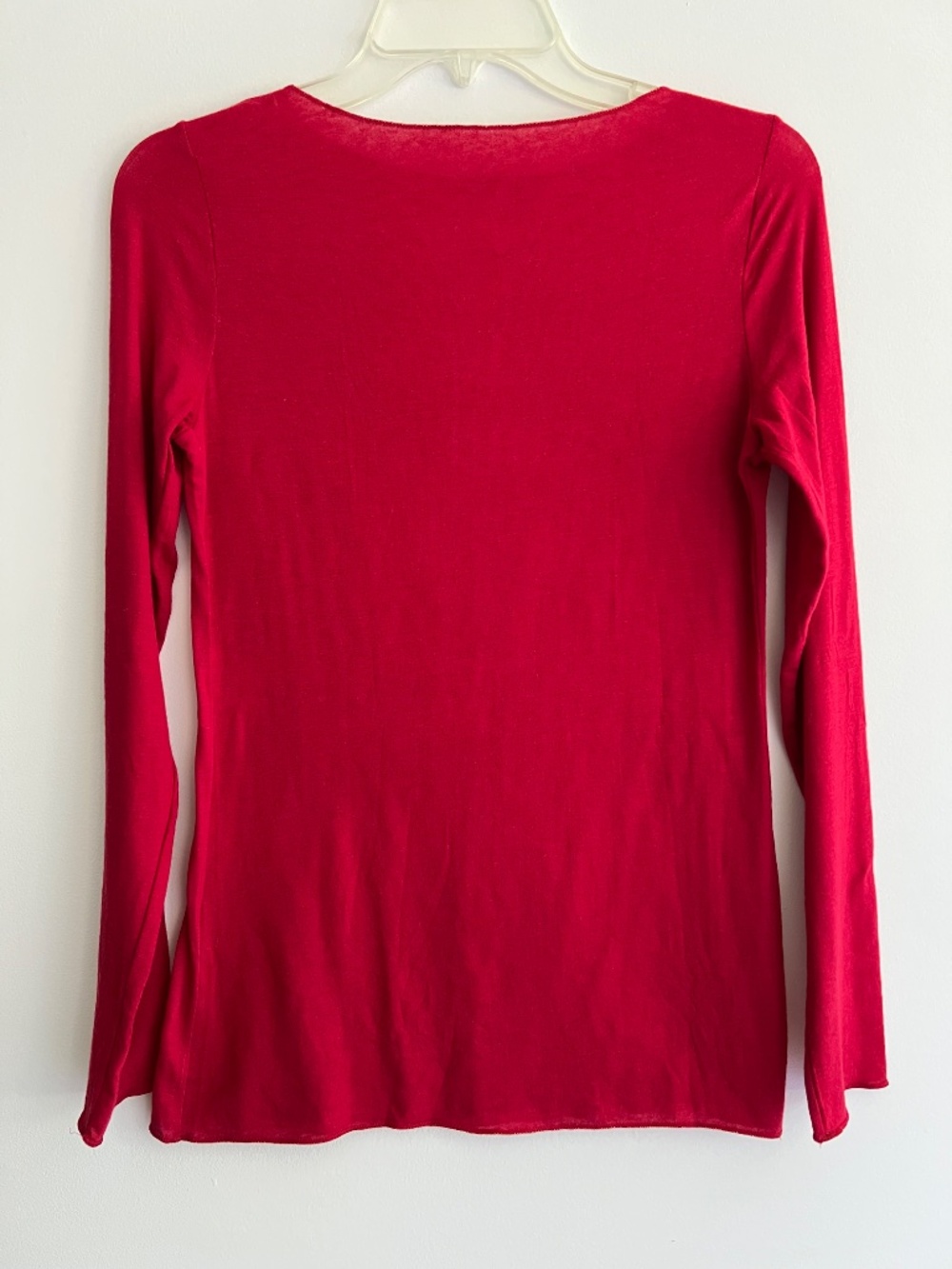 Intimissimi Cashmere Blend Red Long Sleeve Boat Neck Ultralight Top Size Large - Picture 3 of 7
